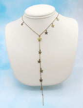 Load image into Gallery viewer, Goldtone Star Lariat Y Drop Necklace