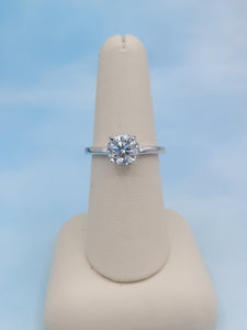 1.50 Carat Diamond Engagement Ring with Hidden Halo - 14K White Gold - GIA Certified Diamond