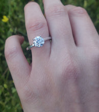 Load image into Gallery viewer, 1.50 Carat Diamond Engagement Ring with Hidden Halo - 14K White Gold - GIA Certified Diamond