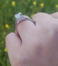 Load image into Gallery viewer, 1.50 Carat Diamond Engagement Ring with Hidden Halo - 14K White Gold - GIA Certified Diamond