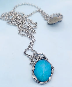 Stellare Signature Stone Aqua Quartz on 30" Chain