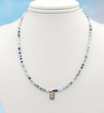 Load image into Gallery viewer, Rectangle Charm Beaded Choker Necklace