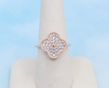 Load image into Gallery viewer, CZ Quatrefoil Clover Ring - Rose Gold