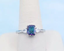 Load image into Gallery viewer, Mystic Topaz and CZ Ring - Sterling Silver