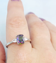 Load image into Gallery viewer, Mystic Topaz and CZ Ring - Sterling Silver