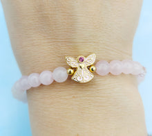 Load image into Gallery viewer, Breast Cancer Guardian Angel Stretch Bracelet- Luca and Danni