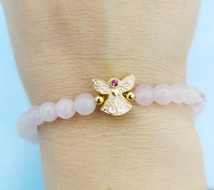 Breast Cancer Guardian Angel Stretch Bracelet- Luca and Danni