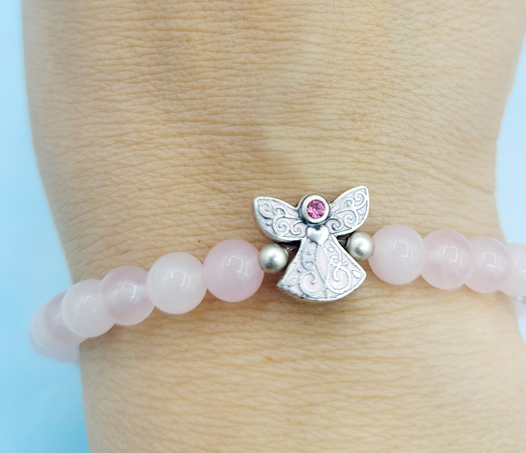 Breast Cancer Guardian Angel Stretch Bracelet- Luca and Danni