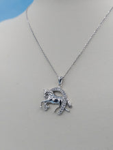 Load image into Gallery viewer, Horse &amp; Horseshoe CZ Pendant - Sterling Silver