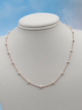 Load image into Gallery viewer, 3.2mm D-C Moon Bead chain, w/Beads - Rose Gold Plated &amp; Sterling Silver