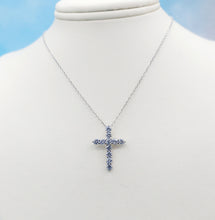Load image into Gallery viewer, Bling Cross Necklace - Clear CZ &amp; Sterling Silver