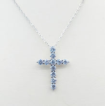 Load image into Gallery viewer, Bling Cross Necklace - Clear CZ &amp; Sterling Silver
