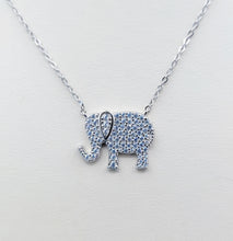 Load image into Gallery viewer, Bling CZ Elephant necklace - Sterling Silver