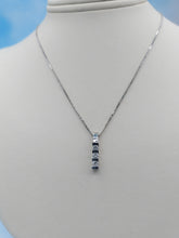 Load image into Gallery viewer, Three Stone Diamond Pendant &amp; Chain - 14K White Gold