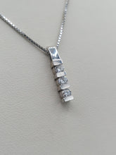 Load image into Gallery viewer, Three Stone Diamond Pendant &amp; Chain - 14K White Gold