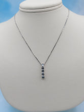 Load image into Gallery viewer, Three Stone Diamond Pendant &amp; Chain - 14K White Gold