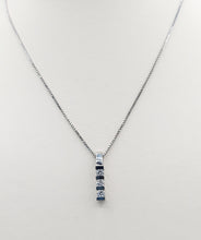 Load image into Gallery viewer, Three Stone Diamond Pendant &amp; Chain - 14K White Gold
