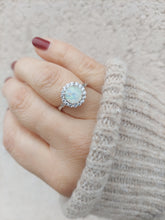 Load image into Gallery viewer, Opal &amp; Cubic Zirconia Ring- Sterling Silver