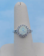 Load image into Gallery viewer, Opal &amp; Cubic Zirconia Ring- Sterling Silver