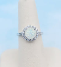 Load image into Gallery viewer, Opal &amp; Cubic Zirconia Ring- Sterling Silver