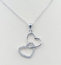 Load image into Gallery viewer, Two Hearts Necklace - Sterling Silver