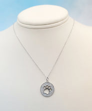 Load image into Gallery viewer, Paw Pave CZ Necklace - Sterling Silver