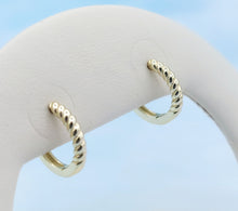 Load image into Gallery viewer, Rope Detail Hinged Huggie Earring - Gold Plated