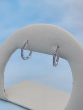Load image into Gallery viewer, 1/2 Inch CZ Huggie Hoop Earrings - Sterling Silver
