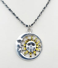 Load image into Gallery viewer, Ravi Sun &amp; Moon Celestial Yellow Crystal Necklace
