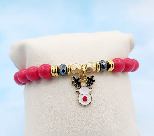 Red Reindeer Bracelet - Marie's Stash Exclusive