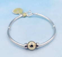 Load image into Gallery viewer, Soft Cape Cod Bracelet - Sterling Silver with Gold Center