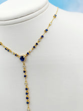 Load image into Gallery viewer, Fancy Sapphire and Diamond Y Chain Necklace - 18K Yellow Gold