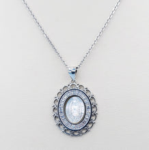 Load image into Gallery viewer, Mother Mary Filigree &amp; CZ Pendant &amp; Chain - Sterling Silver