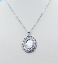 Load image into Gallery viewer, Mother Mary Filigree &amp; CZ Pendant &amp; Chain - Sterling Silver