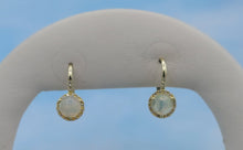 Load image into Gallery viewer, Opal and Diamond Leverback Earrings - 14K Yellow Gold
