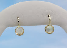 Load image into Gallery viewer, Opal and Diamond Leverback Earrings - 14K Yellow Gold