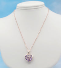 Load image into Gallery viewer, Rose De France Heart Amethyst Pendant &amp; Chain - 14K Rose Gold