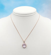 Load image into Gallery viewer, Oval Morganite &amp; Rose Gold Rope Detail Necklace - 14K Rose Gold