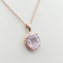Load image into Gallery viewer, Oval Morganite &amp; Rose Gold Rope Detail Necklace - 14K Rose Gold