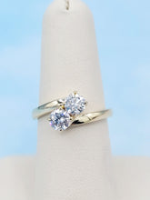 Load image into Gallery viewer, "You &amp; Me" Lab Diamond Bypass Ring - 14K Yellow Gold - Marie's Custom Design