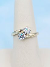 Load image into Gallery viewer, "You &amp; Me" Lab Diamond Bypass Ring - 14K Yellow Gold - Marie's Custom Design