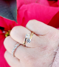 Load image into Gallery viewer, "You &amp; Me" Lab Diamond Bypass Ring - 14K Yellow Gold - Marie's Custom Design
