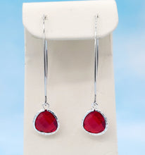 Load image into Gallery viewer, Red - Gemstone Threader Earring