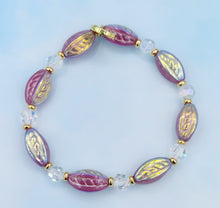 Load image into Gallery viewer, Olivia - Rose Etched Czech Glass Stash Bracelet