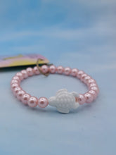 Load image into Gallery viewer, Pink Pearl with White Sea Turtle Bracelet
