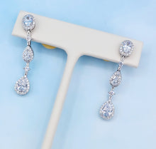 Load image into Gallery viewer, Fancy Drop CZ Earring - Sterling Silver