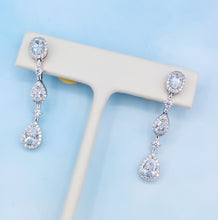 Load image into Gallery viewer, Fancy Drop CZ Earring - Sterling Silver