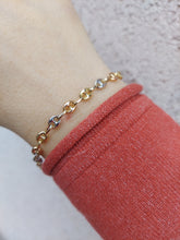 Load image into Gallery viewer, Tri Gold Puffed Mariner Link Bracelet - 14K