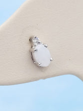 Load image into Gallery viewer, Opal and Diamond Earrings - 14K White Gold