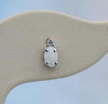 Load image into Gallery viewer, Opal and Diamond Earrings - 14K White Gold